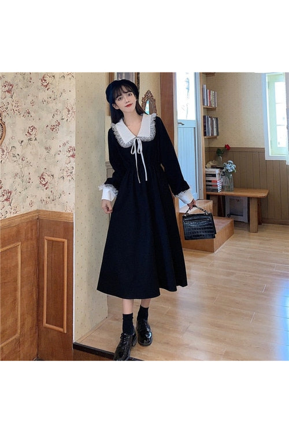 Mori Girl Elegant Long Sleeve Dress cottagecoreclothes