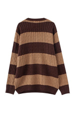 Retro Aesthetic Stripe Loose Fall Sweater cottagecoreclothes