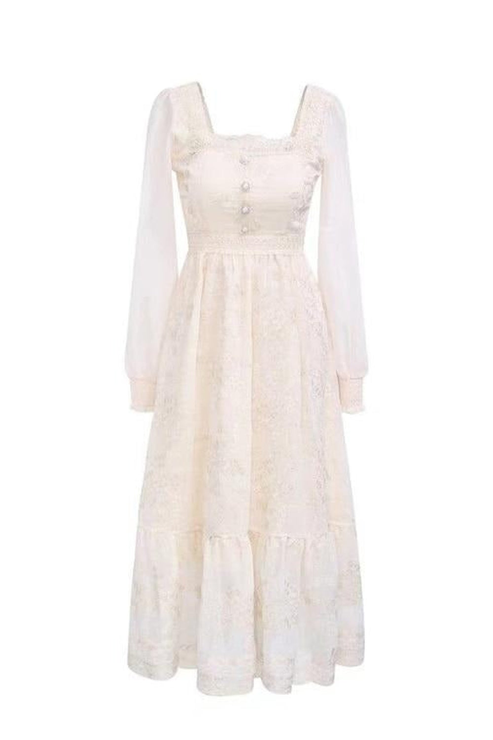 Fairycore Lace Embroidery Dress cottagecoreclothes
