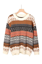 Vintage Style Striped Loose Fall Sweater cottagecoreclothes