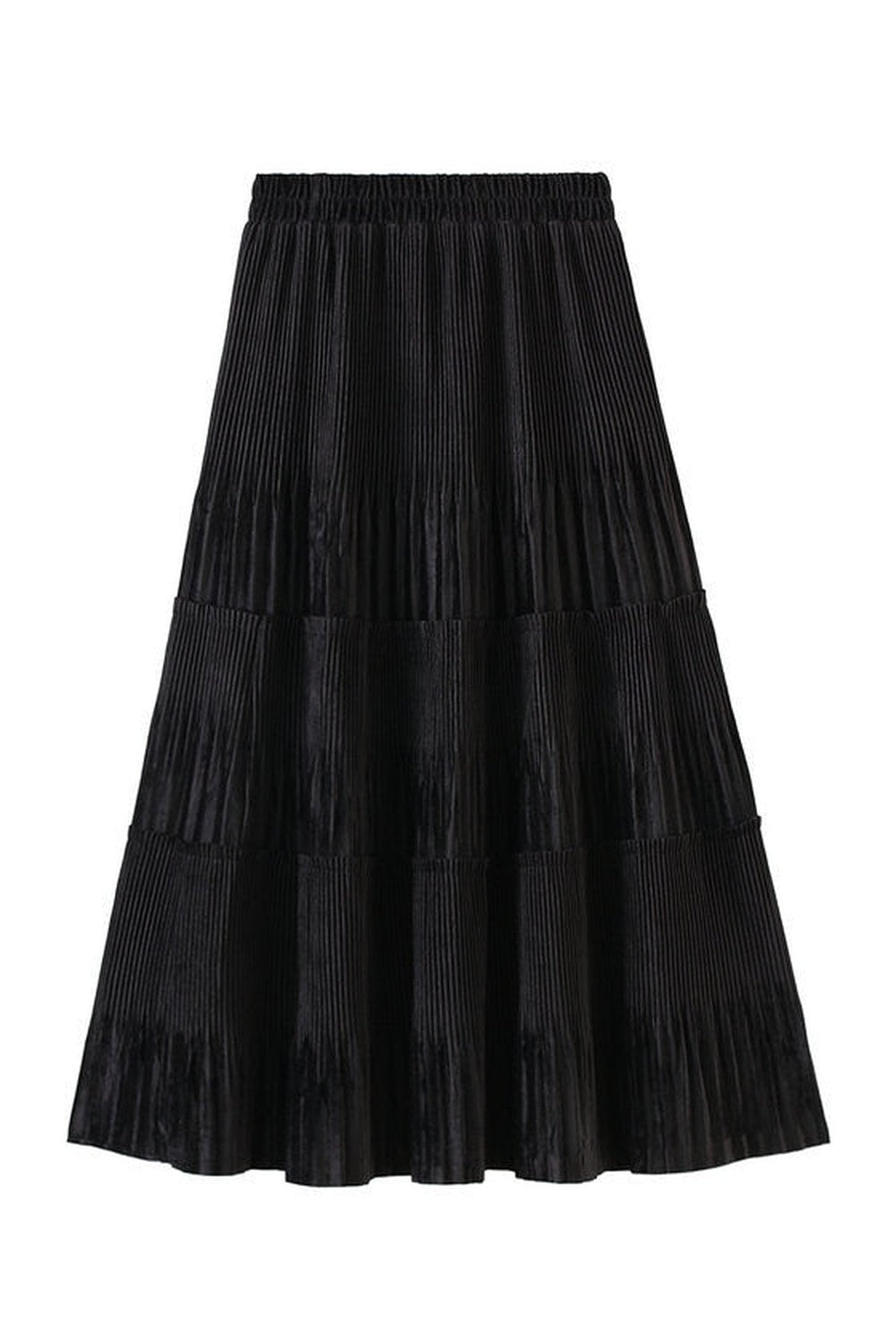 Vintage Long Velvet Pleated Skirt cottagecoreclothes