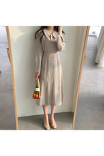 Vintage Plaid Long Sleeve Dress cottagecoreclothes