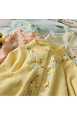 Vintage Flower Embroidery Warm Fall Cardigan cottagecoreclothes
