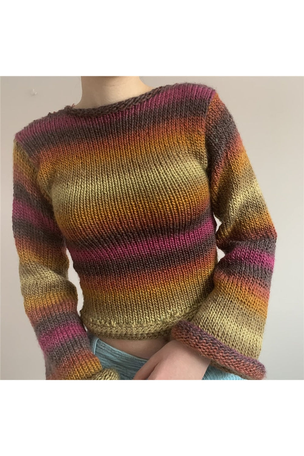 Fairy Grunge Rainbow Fall Sweater cottagecoreclothes
