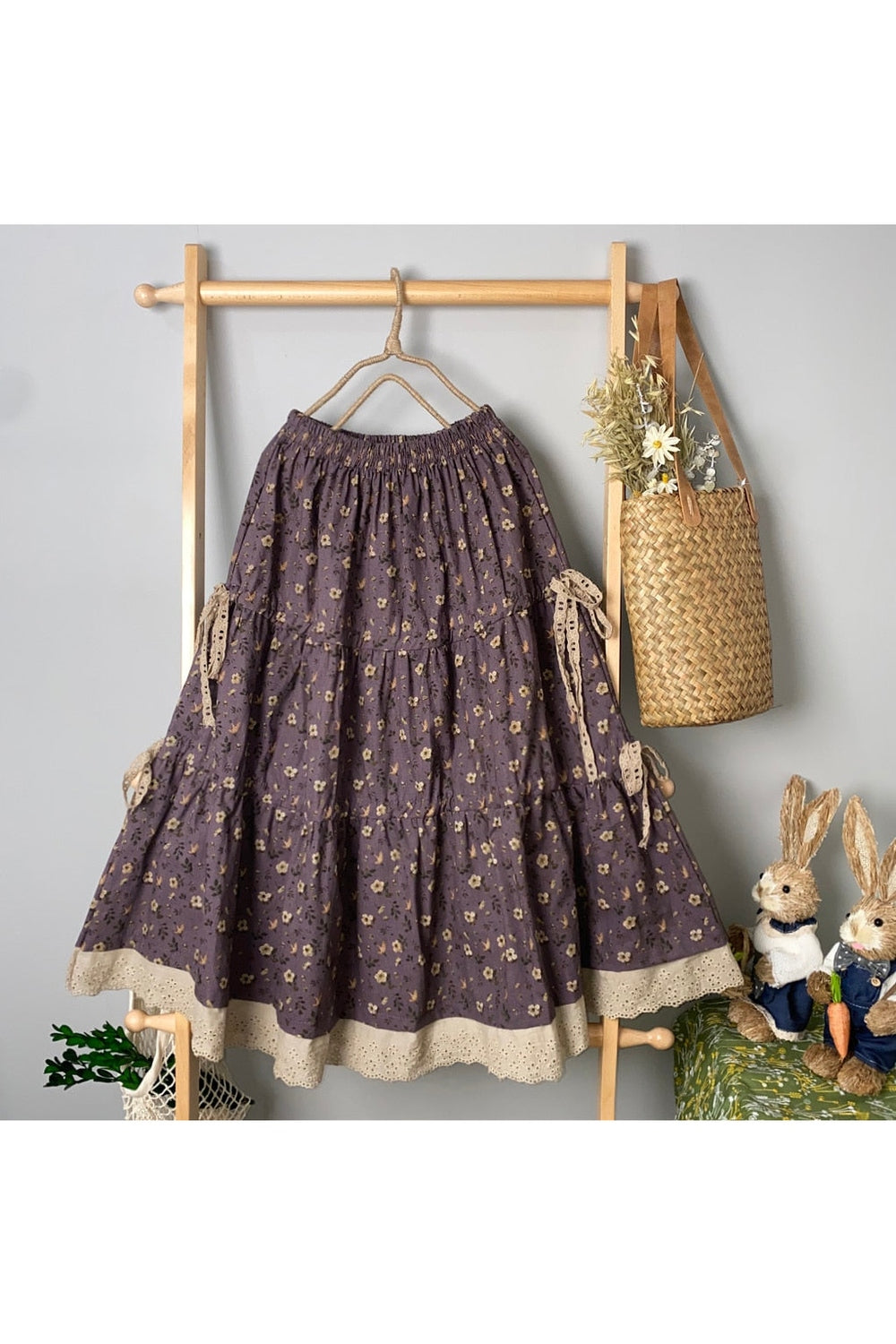 Mori Girl Double-Sided Lace Skirt cottagecoreclothes