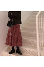 Corduroy High Waist Long Skirt cottagecoreclothes