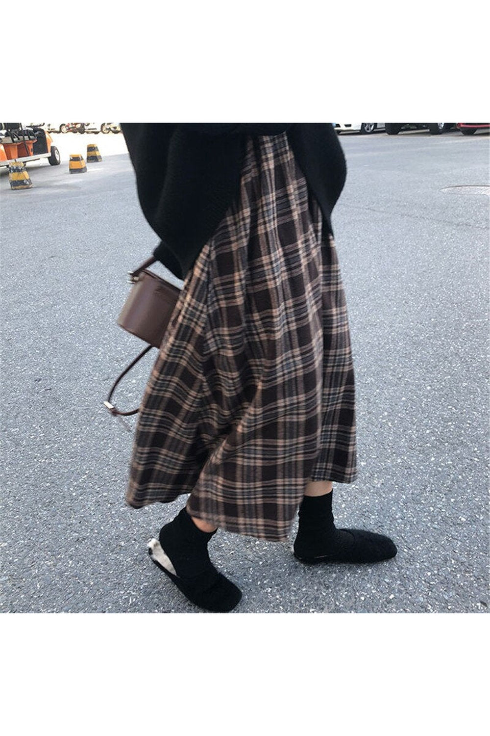 Mori Girl Plaid Long Skirt cottagecoreclothes