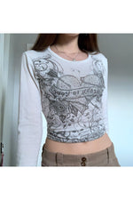 Fairy Grunge Long Sleeve White T-Shirt cottagecoreclothes