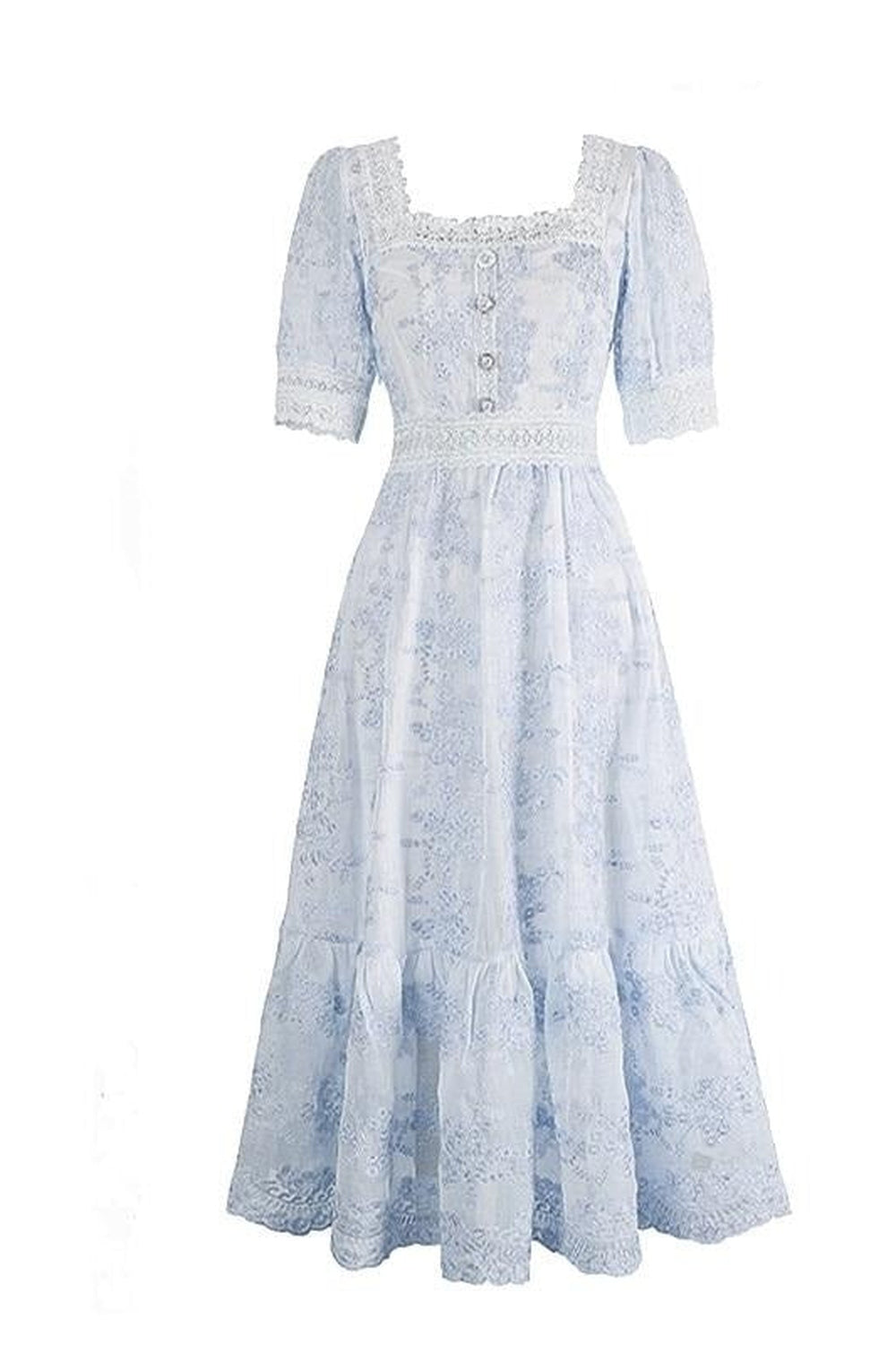 Fairycore Lace Embroidery Dress cottagecoreclothes