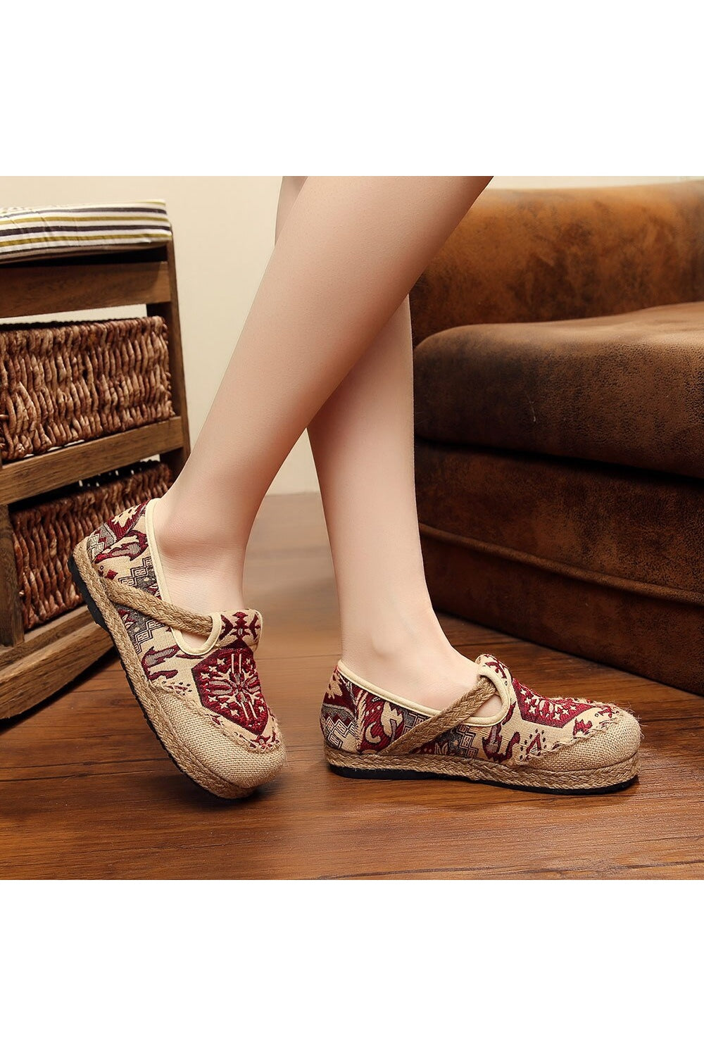 Embroidered Casual Loafers cottagecoreclothes