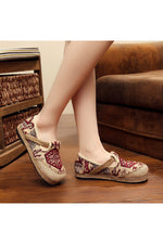 Embroidered Casual Loafers cottagecoreclothes