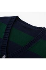 Goblincore V Neck Stripe Knitted Fall Cardigan cottagecoreclothes