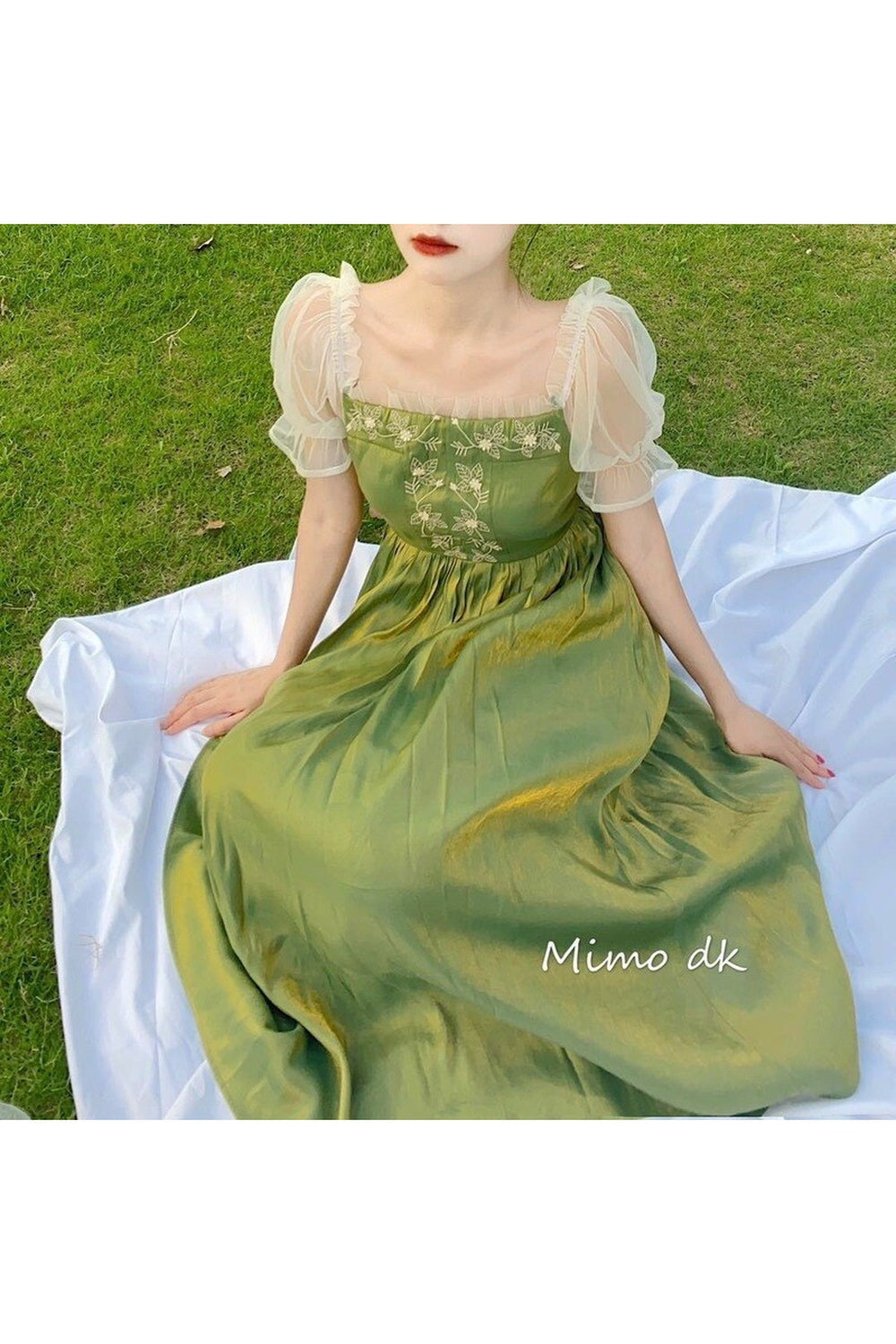 Mori GIrl Elegant Green Dress cottagecoreclothes