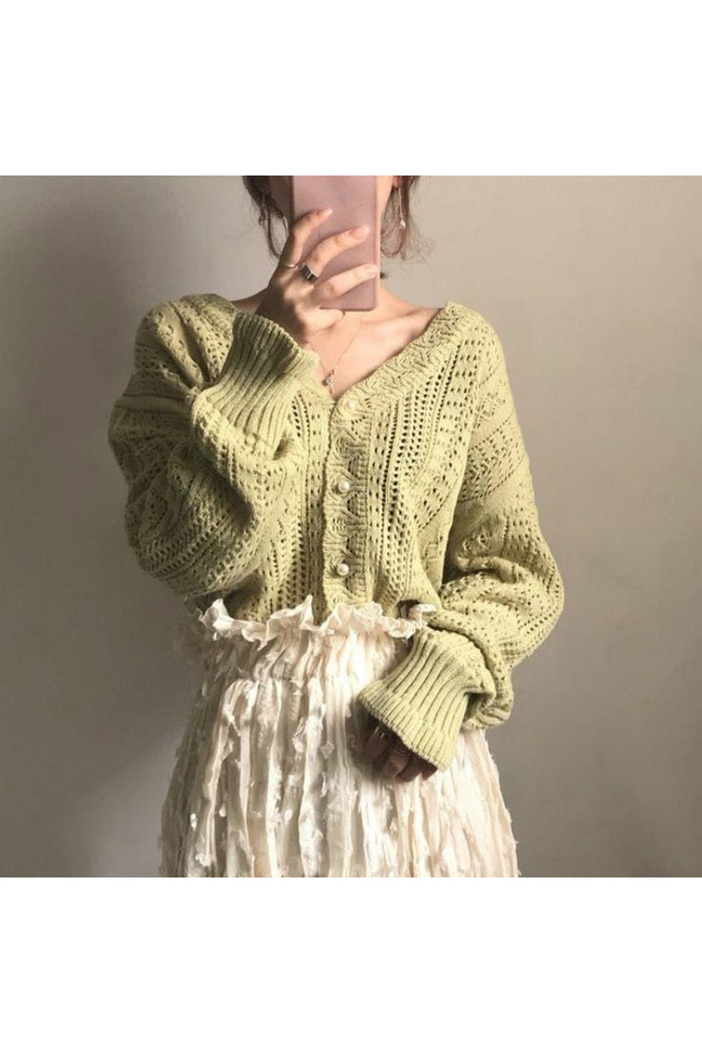 Vintage Elegant Cropped Fall Sweater cottagecoreclothes