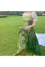 Mori GIrl Elegant Green Dress cottagecoreclothes