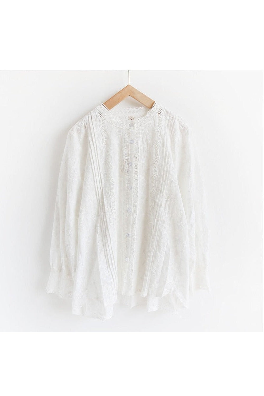 Flowers Embroidery Lace Shirt cottagecoreclothes