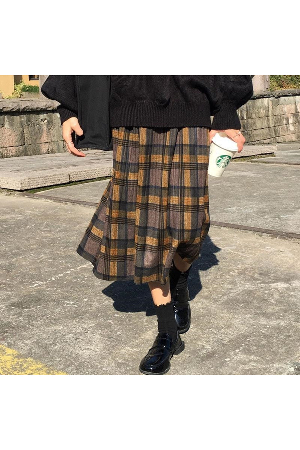 Vintage Wool Pleated Plaid Skirt cottagecoreclothes