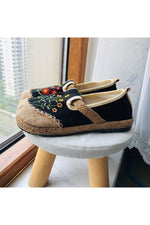 Mori Girl Flowers Embroidered Shoes cottagecoreclothes