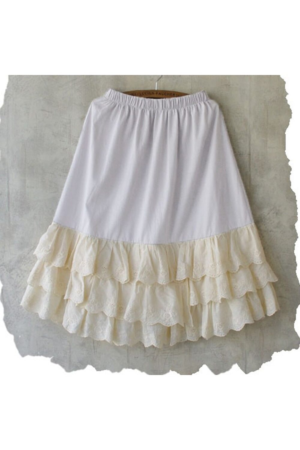 Mori Girl Solid White UnderSkirt cottagecoreclothes