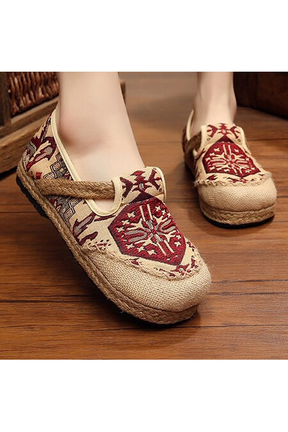Embroidered Casual Loafers cottagecoreclothes