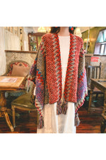 Floral Knitted Vintage Poncho cottagecoreclothes