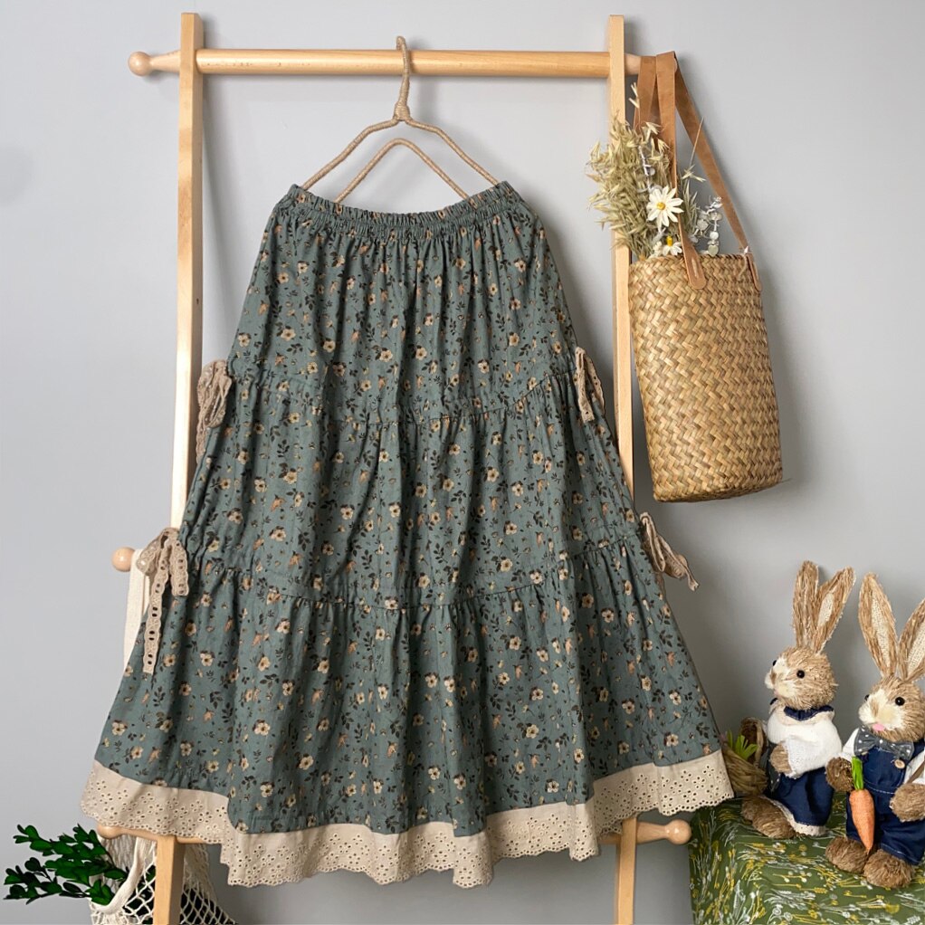 Mori Girl Double-Sided Lace Skirt