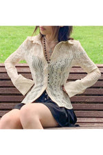 Fairy Grunge White Lace T-shirt cottagecoreclothes