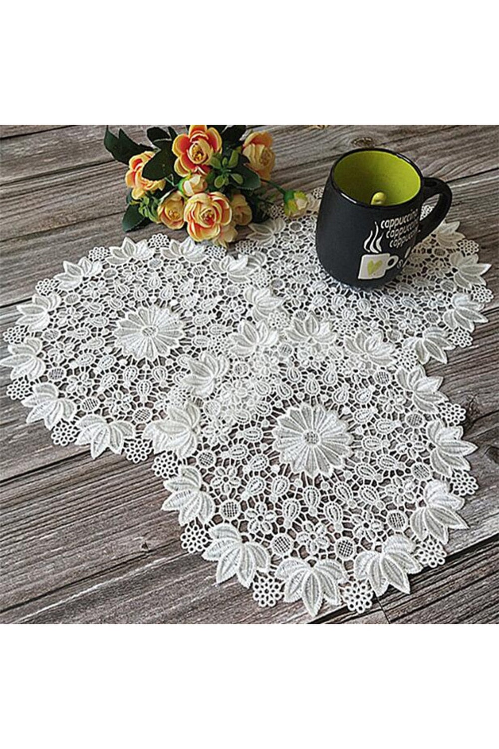 Lace Round White Placemat cottagecoreclothes