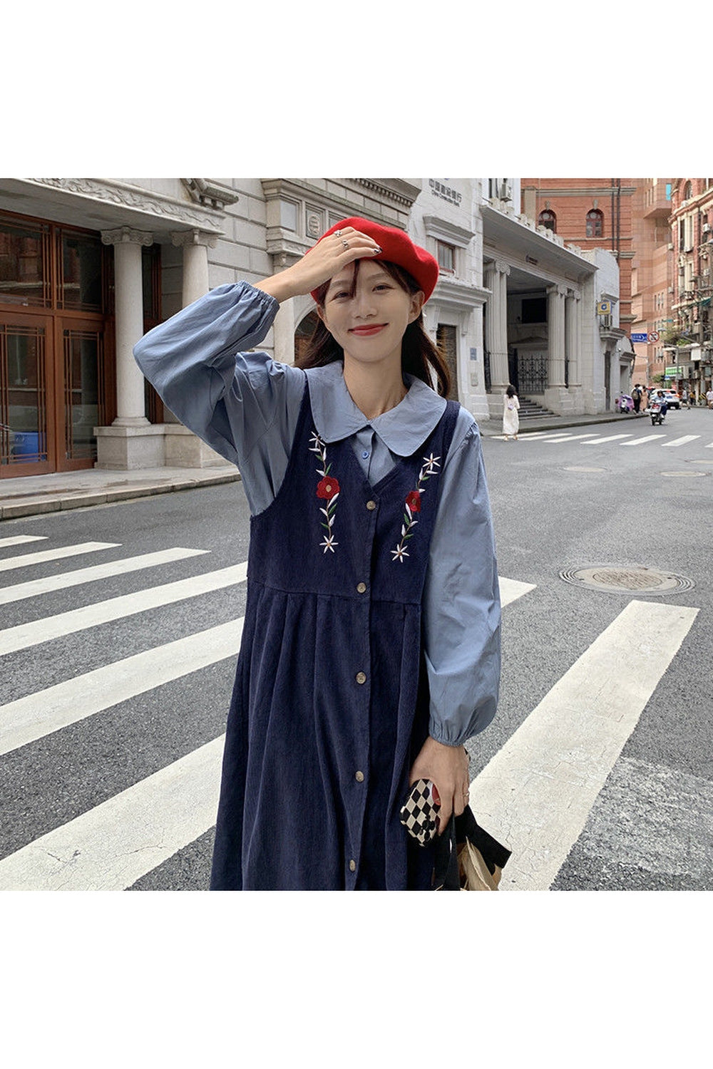 Mori Girl Corduroy Sleeveless Dress cottagecoreclothes