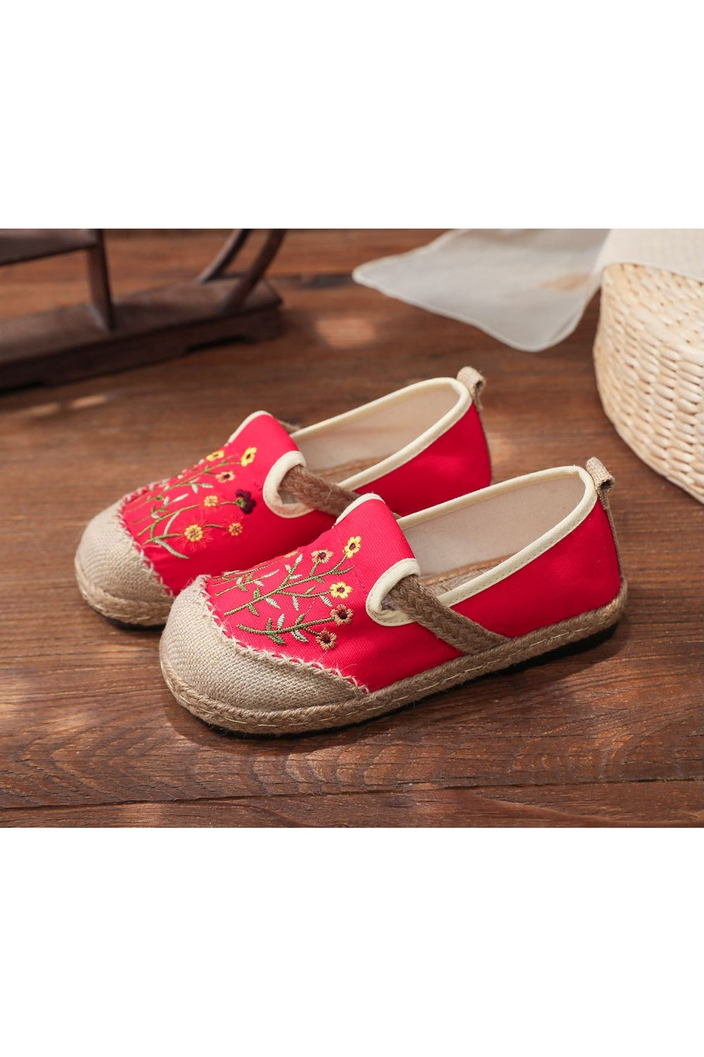Mori Girl Flowers Embroidered Shoes cottagecoreclothes
