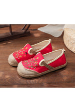 Mori Girl Flowers Embroidered Shoes cottagecoreclothes