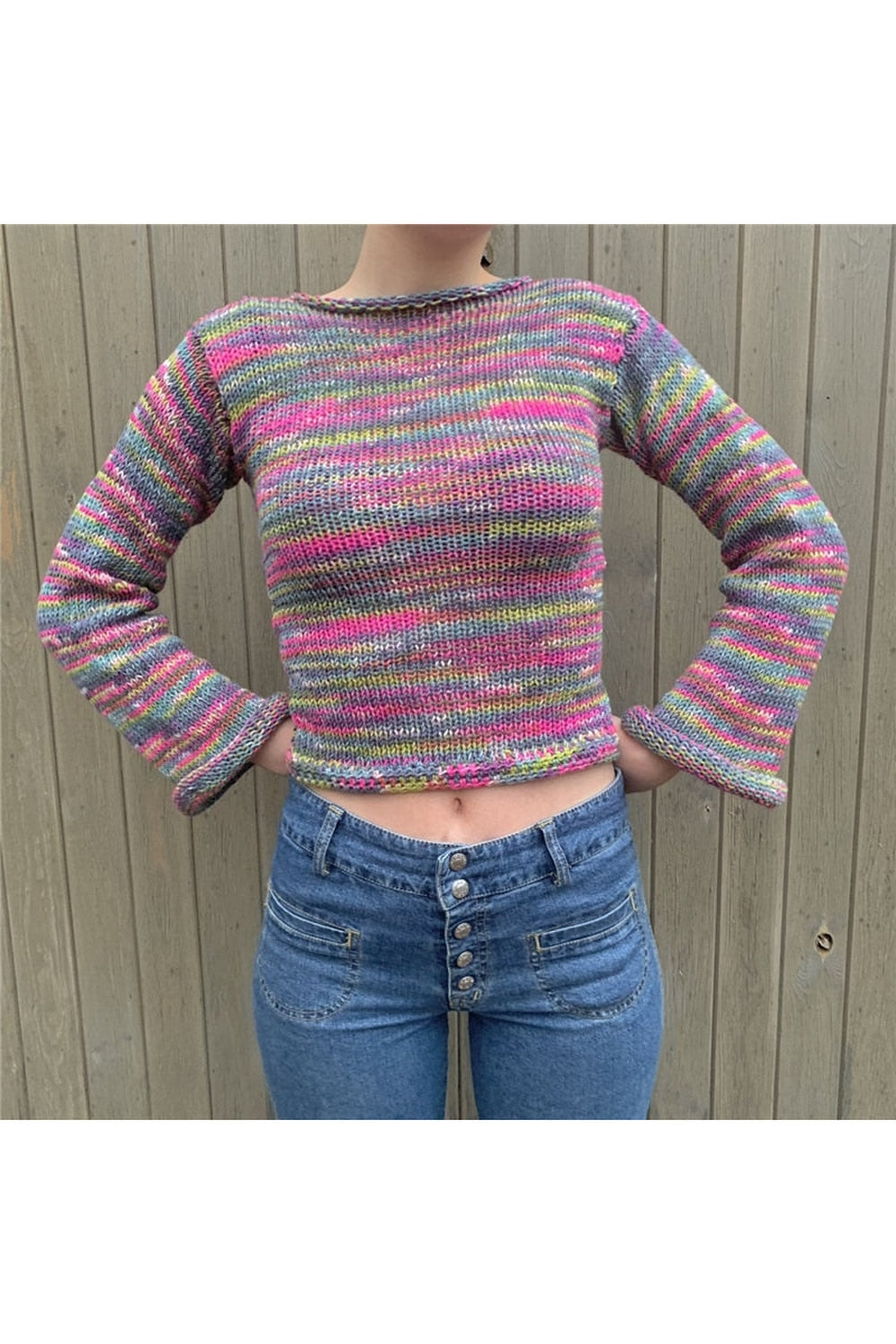 Fairy Grunge Rainbow Fall Sweater cottagecoreclothes