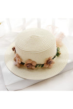 Flowers Ribbon Straw Hat cottagecoreclothes
