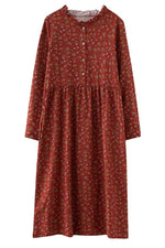 Vintage Cotton Linen Floral Dress cottagecoreclothes