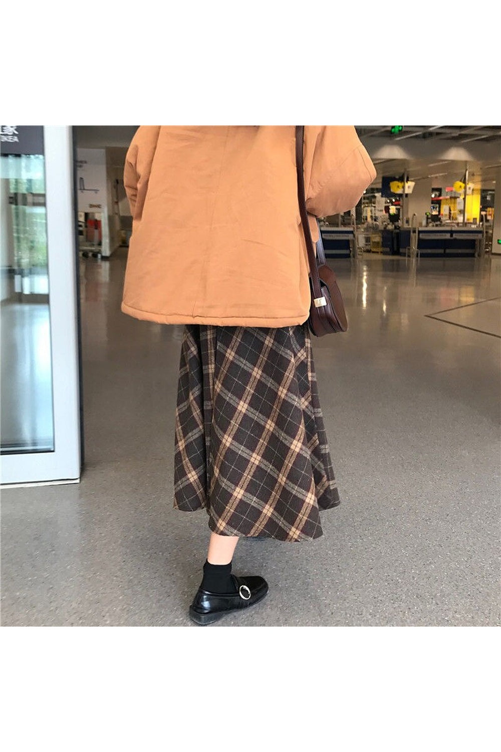 Mori Girl Plaid Long Skirt cottagecoreclothes