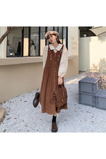 Mori Girl Corduroy Sleeveless Dress cottagecoreclothes
