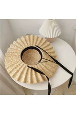 Large Brim Ribbon Straw Hat cottagecoreclothes