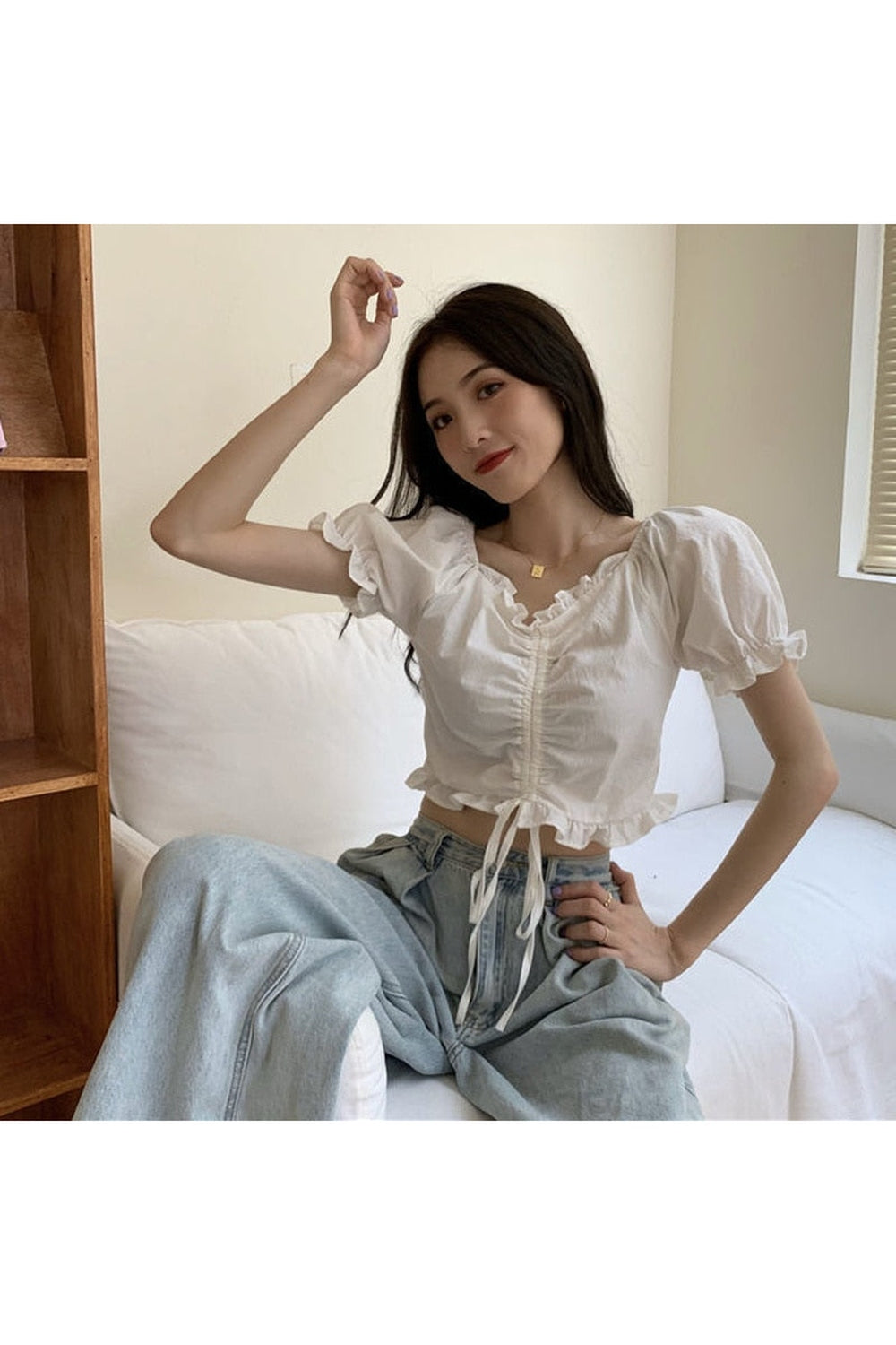 Fairycore V-Neck Crop Top cottagecoreclothes