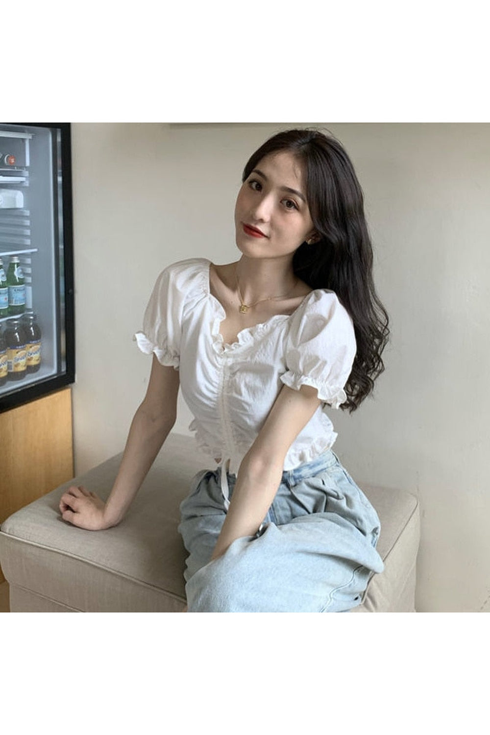 Fairycore V-Neck Crop Top cottagecoreclothes