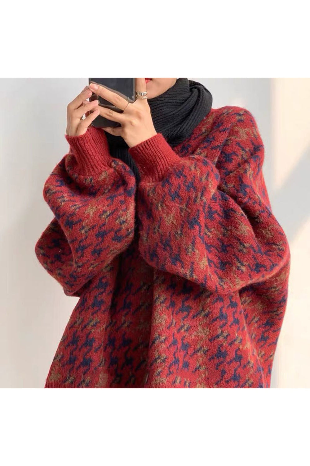 Retro Knit Sweater Lantern Sleeve Fall Sweater cottagecoreclothes