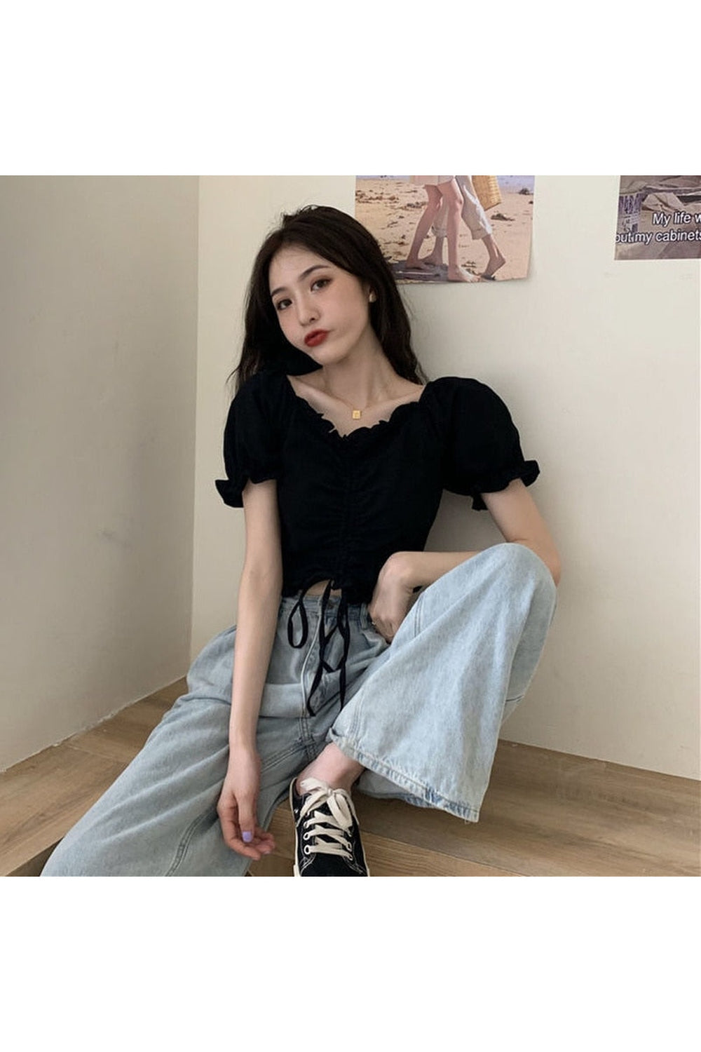 Fairycore V-Neck Crop Top cottagecoreclothes