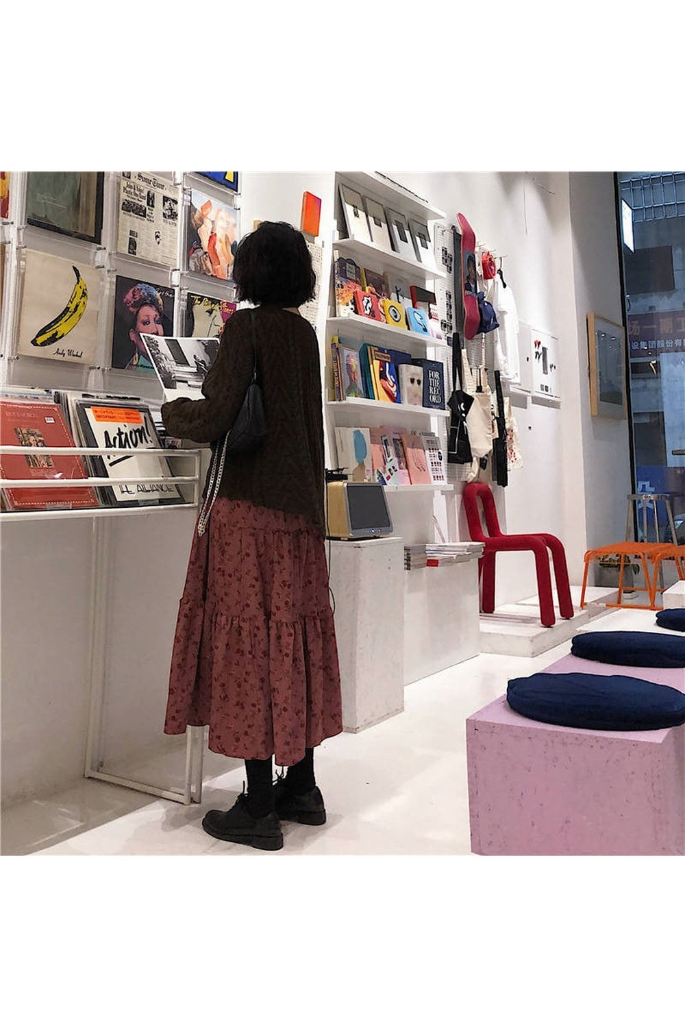 Corduroy High Waist Long Skirt cottagecoreclothes