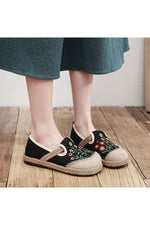 Mori Girl Flowers Embroidered Shoes cottagecoreclothes
