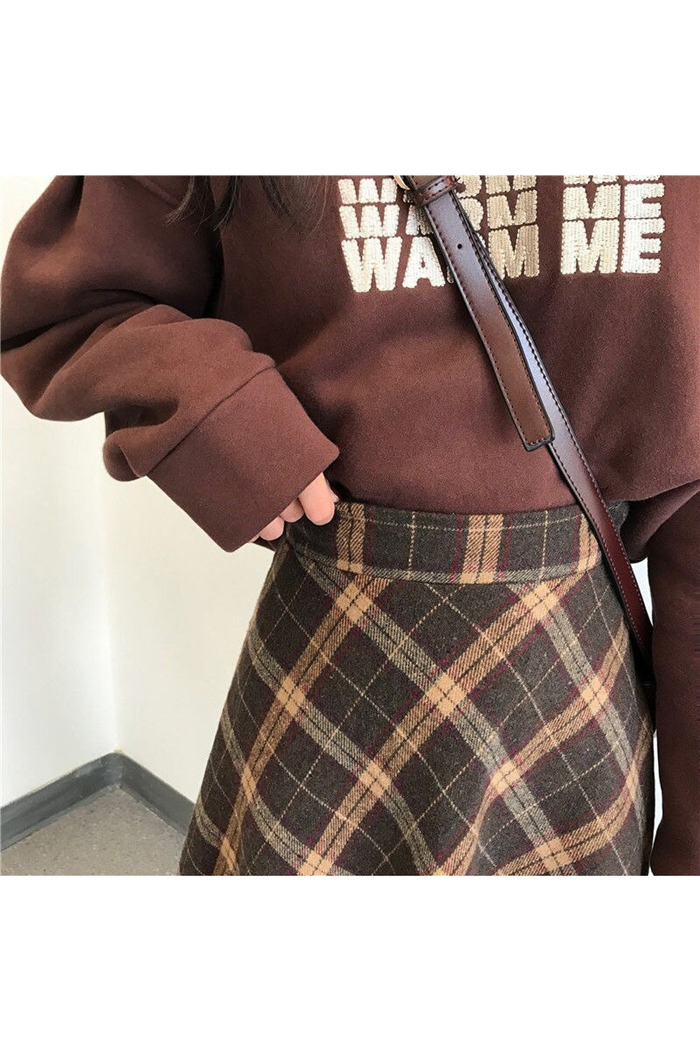 Mori Girl Plaid Long Skirt cottagecoreclothes