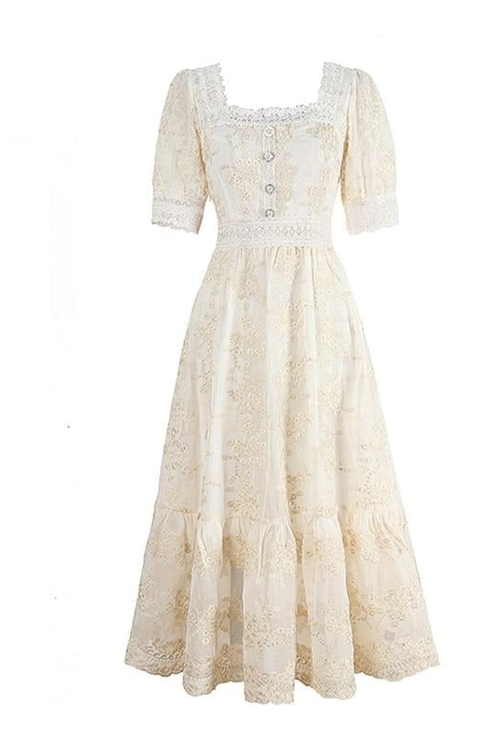 Fairycore Lace Embroidery Dress cottagecoreclothes