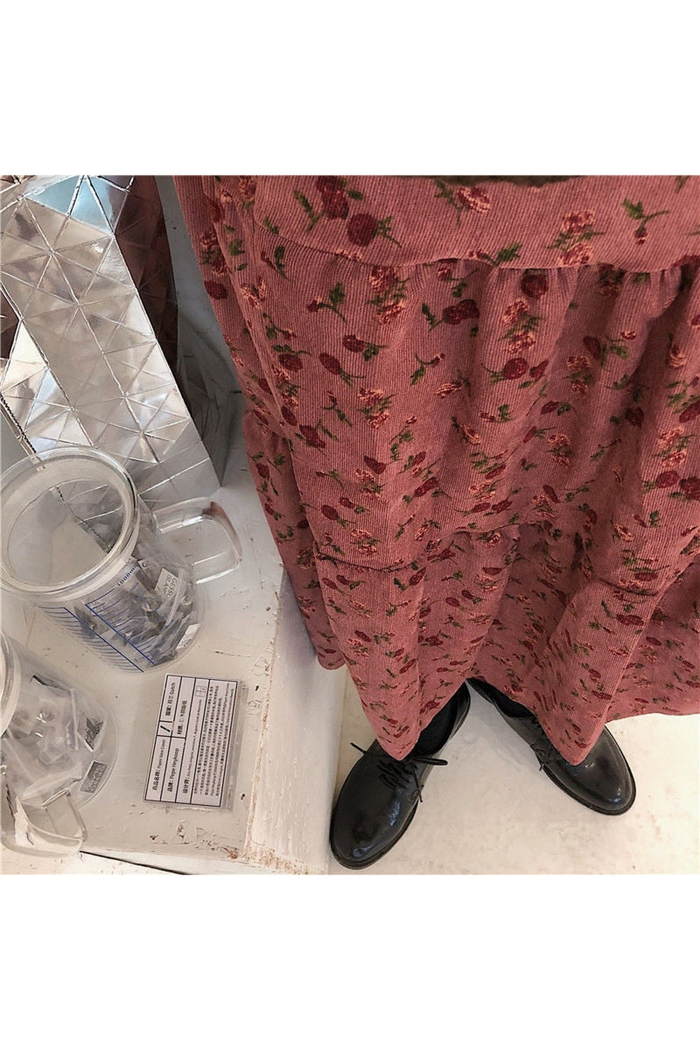 Corduroy High Waist Long Skirt cottagecoreclothes