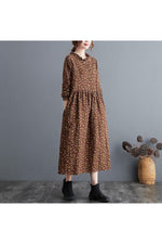 Vintage Cotton Linen Floral Dress cottagecoreclothes