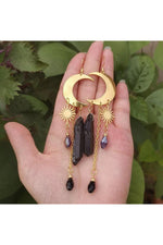 Fairy Crystal with Moon and Stars Earrings cottagecoreclothes