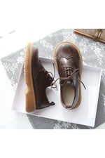 Retro Lace-Up Thick-Sole Shoes cottagecoreclothes