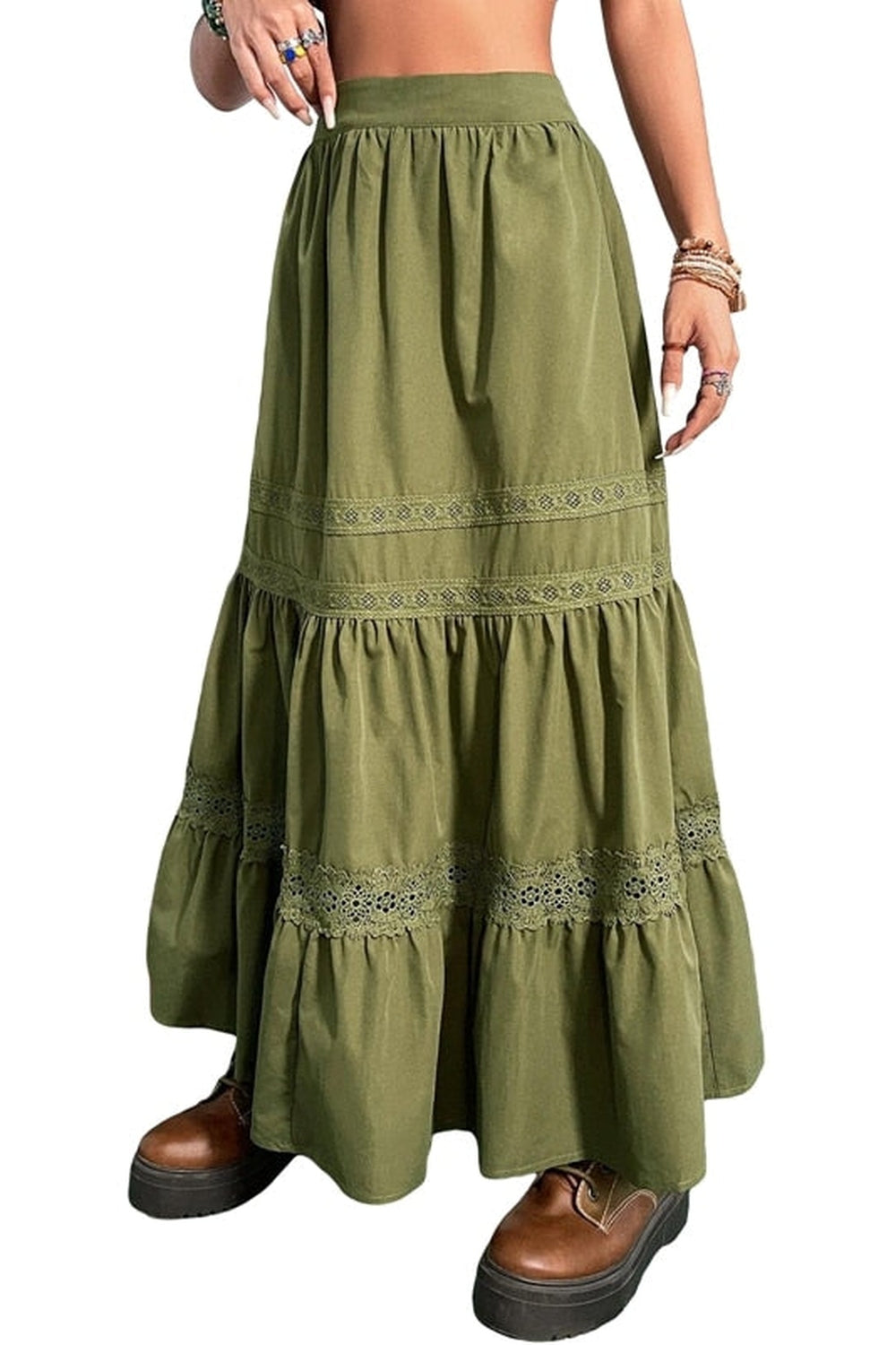 Goblincore Green Long Skirt cottagecoreclothes